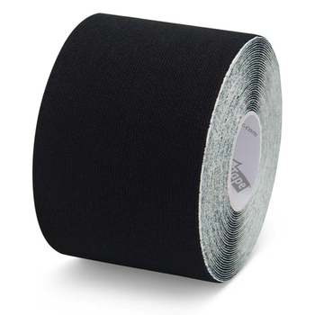 Хлопчатобумажный кинезио тейп K-Tape Black, 5 см х 5 м, черный (100114)