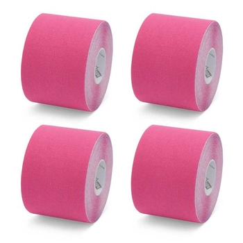 Хлопчатобумажный кинезио тейп K-Tape Red, 5 см х 5 м, розовый, упаковка 4 шт (100141)