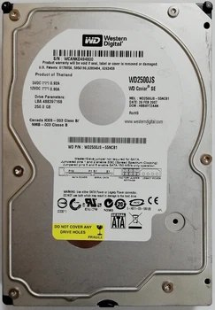 Жесткий диск для компьютера Western Digital Caviar SE 250GB 3.5" 8MB 7200rpm 3Gb/s (WD2500JS) SATAII Б/У