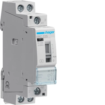 Контактор Hager ERC225 25A 230V AC 2NO с ручным управлением модульный
