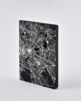 Блокнот Nuuna Nightflight Berlin Silver 16,5 x 22 см в крапку