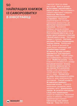50 найкращих книжок із саморозвитку в інфографіці (українською) - Команда авторів Моноліт Bizz, Мягкий, 112стр, Монолит-Bizz