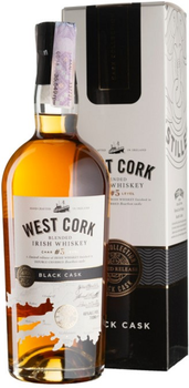 Виски бленд West Cork Black Cask 4уо 0.7 л 40% в подарочной коробке (5391524712186)