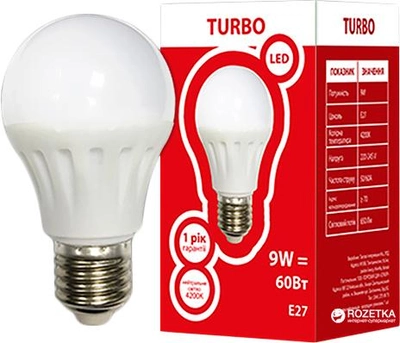 Светодиодная лампа Turbo LED A60 9W E27 4200K (TU-534308) 4 шт