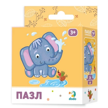 Детский пазл "Веселый слоненок" DoDo Toys 300162, 16 элементов