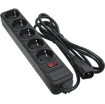 Сетевой фильтр Patron SP-1055U с кабелем для ИБП 5 розеток 2 м Black (SP-1055U)