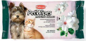 Очисні вологі серветки Padovan Pet Wipes Muschio Bianco 40 шт. (PP00463)