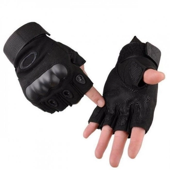 Тактические беспалые перчатки (велоперчатки, мотоперчатки) Oakley Black Размер M