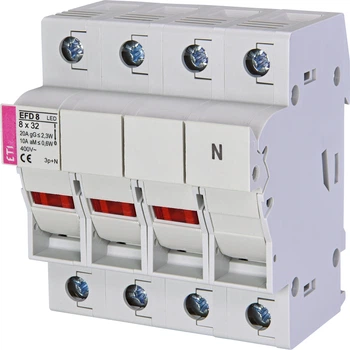 Роз'єднувач запобіжника ETI EFD 8 LED 3p+N 20А 400В 2520015