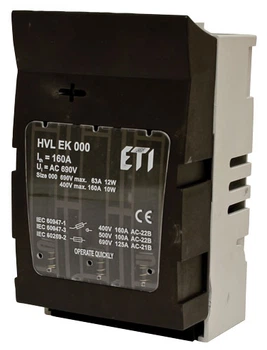 Роз'єднувач запобіжника ETI HVL EK 000 3p 100А 690В M8-M8 1701000