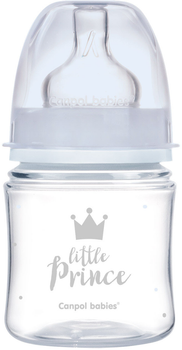 Пляшка антиколькова Canpol Babies Royal Baby з широким отвором 120 мл Синя (35/233_blu)