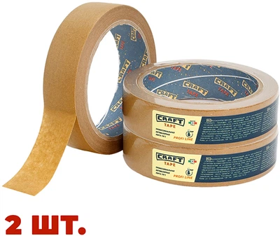 Набор авто-малярной ленты Craft Tape 110°С 25 мм х 50 м 2 шт коричневой (KOMPLEKT_MNC2550)