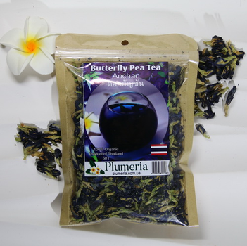 Синий чай Plumeria высший сорт для улучшения зрения и кожи Анчан Butterfly Pea Tea 50 гр
