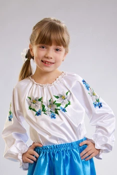 Заготовка дитячої блузки – вишиванки на 8-10 років для вишивки бісером і нитками Барвиста Вишиванка Лілеї (БД006дБ36нн)