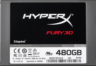 Kingston SSD HyperX Fury 3D 480GB 2.5" SATAIII 3D NAND TLC (KC-S44480-6F)