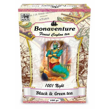 Чай Bonaventure черный и зеленый «1001 Ночь» Земляника и тропические фрукты 100г (00-00000209)