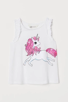 Майка H&M 98 104см белый единорог 280180619212