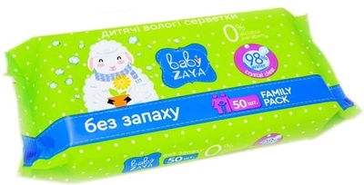 Упаковка влажных салфеток Baby Zaya Без запаха 4 пачки по 50 шт (2000525704634)