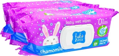 Упаковка влажных салфеток Baby Zaya Ромашка 3 пачки по 84 шт (2000525704696)