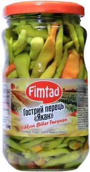 Перець гострий маринований Fimtad Якан 340 г (8681957372307)