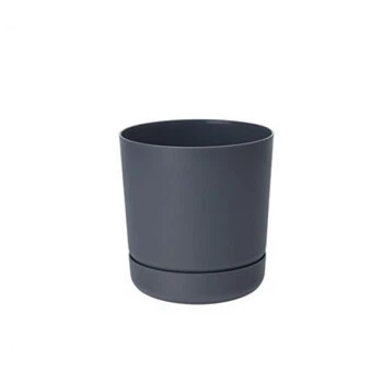Горшок для цветов Form-Plastic SATINA круглый с подставкой 3,3 л 17 х 19 см Антрацит