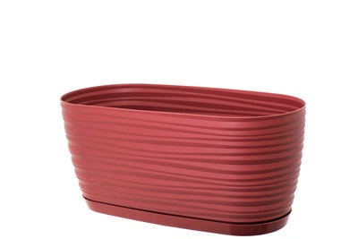 Кашпо для квітів Form-Plastic Цукру петіт овальне з підставкою 4,2 л 13 х 13 х 31 см Марсала