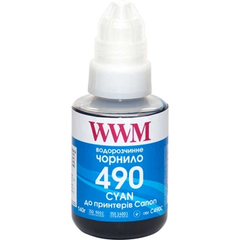 Чорнило WWM GI-490 для Canon G Series (Cyan) 140ml (C490C)