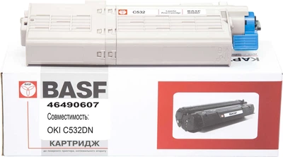 Картридж для OKI C532DN BASF 46&nbsp;490&nbsp;607 Cyan BASF-KT-46490607
