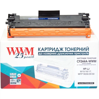 Картридж для HP 44A (CF244A) WWM 44A Black CF244A-WWM