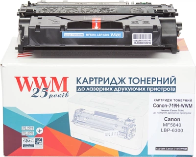 Картридж для Canon 719H (3480B002) WWM 05X/719H Black Canon-719H-WWM