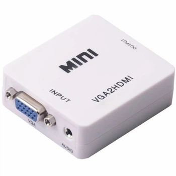 Конвертер VGA to HDMI адаптер VGA HDMI перехідник з аудіо конвертер відеосигналу Full HD 1080p для монітора телевізора проектора перетворювач VGA HDMI для комп’ютера ноутбука та приставок