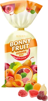 Упаковка конфет Roshen Bonny-Fruit желейных Летний микс 200 г х 18 шт (4823077624230)