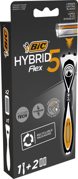 Станок для гоління чоловічий BIC Flex 5 Hibrid з 2 змінними картриджами (3086123644922)