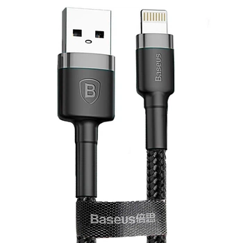 USB кабель Lightning для iPhone iPad BASEUS Cafule Series (3m, 2A, 480 Mbps). Black