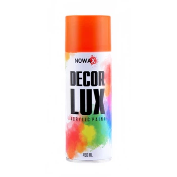 Акриловая флуоресцентная краска оранжевая NOWAX Decor Lux 450мл NX48047