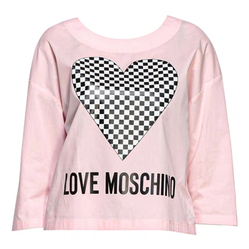 Блузка Love Moschino WCD5001S3296ROSE 42 серце в клітину рожева