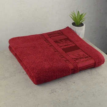 Махровое полотенце для сауны GM Textile 70х140см BambooN 450г/м2 (Красный)