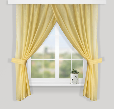Тюлеві Штори кухонні Adagio Windows Decor жовті у смужку у розмірах 2,7х1,7м