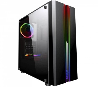 Корпус Frime Bifrost USB 3.0 без БП (Bifrost-U3-GLS-RGBRF-WP); 1xUSB 3.0, 2xUSB, Левая боковая панель из закаленного стекла, 2шт RGB Double Ring Fan с управлением режимами подсветки кнопкой на корпусе