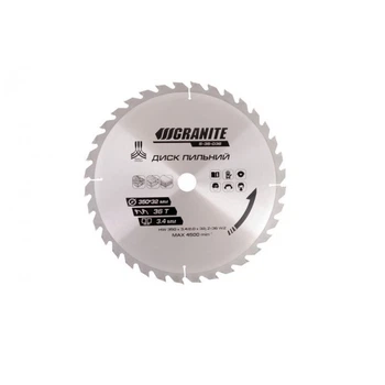 Диск пильный GRANITE GM для дерева с твердосплавными напайками 350*32*36Т, адаптер 32-30, 32-25,4, 4500 (5-35-036)