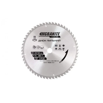 Диск пильный GRANITE GM для дерева с твердосплавными напайками 350*32*56Т, адаптер 32-30, 32-25,4, 4500 (5-35-056)