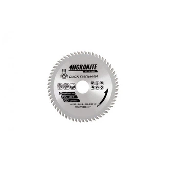 Диск пильний GRANITE GM для дерева з твердосплавними напайками 125*22,2*60Т, 11000 об/хв (5-12-560)