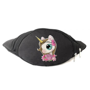 Сумка Бананка Єдиноріг 0041 (Unicorn) на пояс Cappuccino EDN 0041 black чорний
