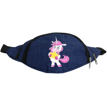Сумка Бананка Єдиноріг 0021 (Unicorn) на пояс Cappuccino EDN 0021 blue синій
