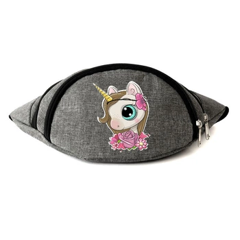 Сумка Бананка Єдиноріг 0041 (Unicorn) на пояс Cappuccino EDN 0041 grey сірий