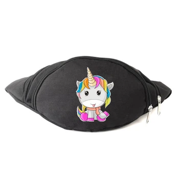 Сумка Бананка Єдиноріг 0033 (Unicorn) на пояс Cappuccino EDN 0033 black чорний