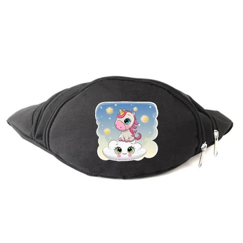 Сумка Бананка Єдиноріг 0029 (Unicorn) на пояс Cappuccino EDN 0029 black чорний
