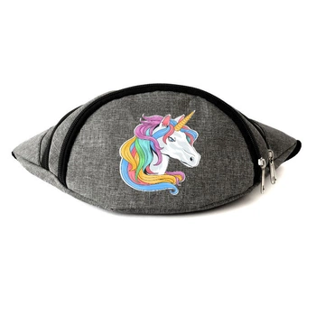Сумка Бананка Єдиноріг 0011 (Unicorn) на пояс Cappuccino EDN 0011 grey сірий
