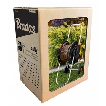 Комплект для полива: тележка, шланг 1/2" 20м, арматура BLACK LINE Bradas