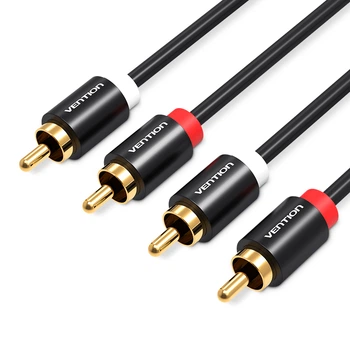 Аудиокабель Vention 2RCA - 2RCA 1.5 м Hi-Fi, Gold Plated Черный (VAB-R06-B150)